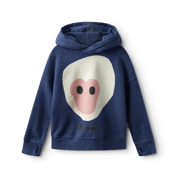 Nununu Monkey Around Hoodie in Indigo - Picture 1 of 4